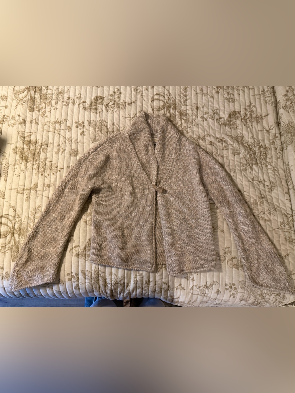 Cozy Open-Front Women’s Sweater Cardigan - Beige
